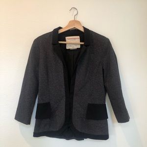 Women's Gray and Black Blazer